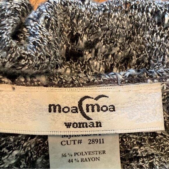 MOA MOA Fringed open Cardigan Women’s Kimono XL Gray White Black. - Picture 8 of 13